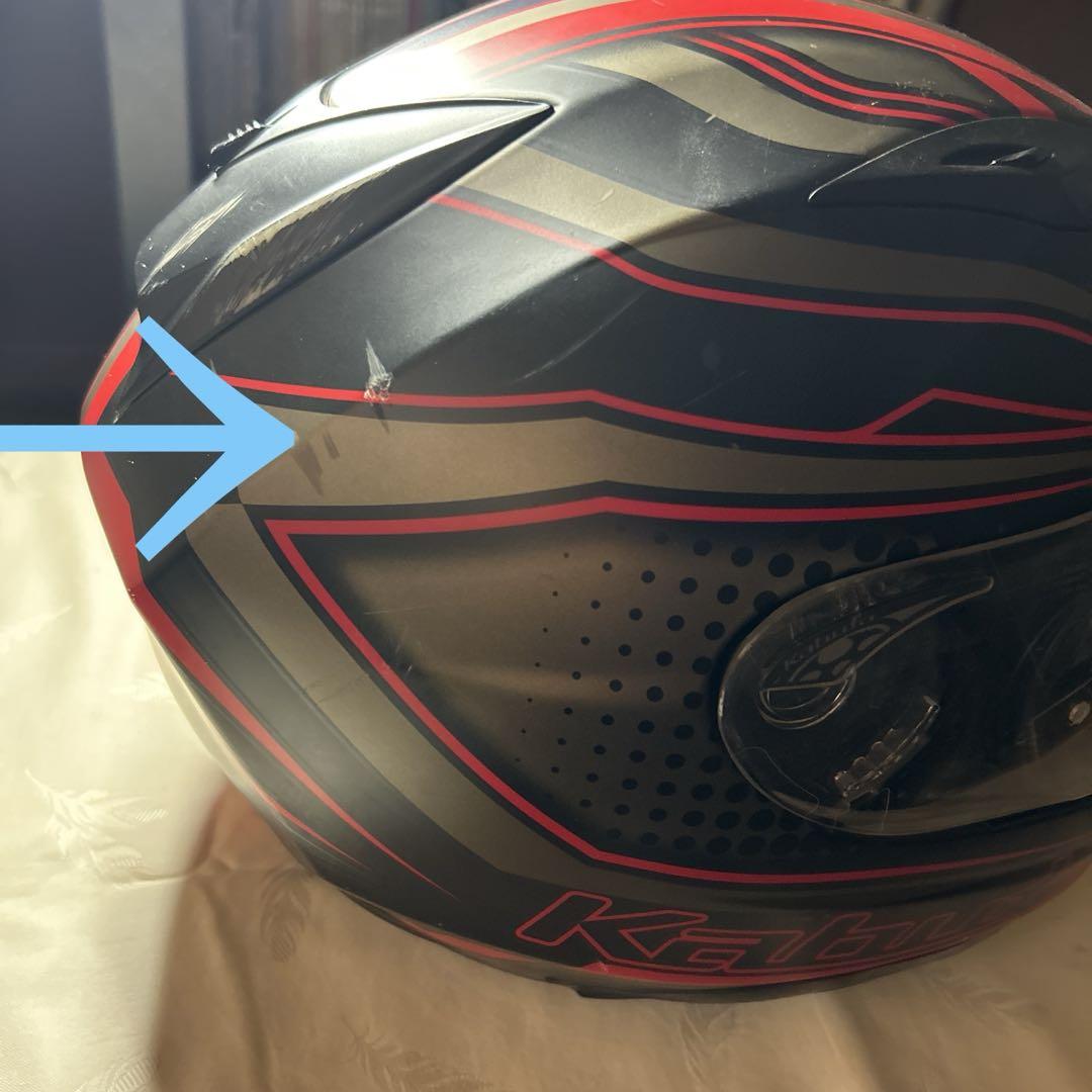 Kabuto フルフェイスヘルメット 赤黒ストライプ - メルカリ