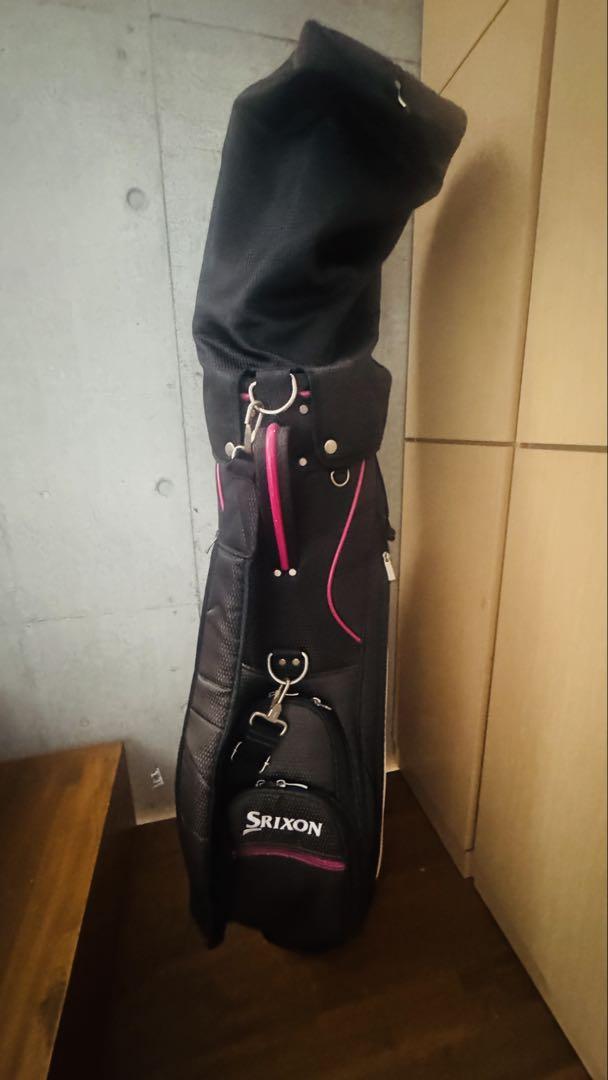 【SRIXON スリクソンスタイリッシュなゴルフバッグブラック×ホワイト×ピンク