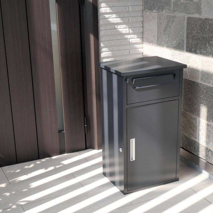宅配ボックス 戸建 ポスト一体型 大容量 置き型 ネコラク グレージュ 2267 byondscape.com