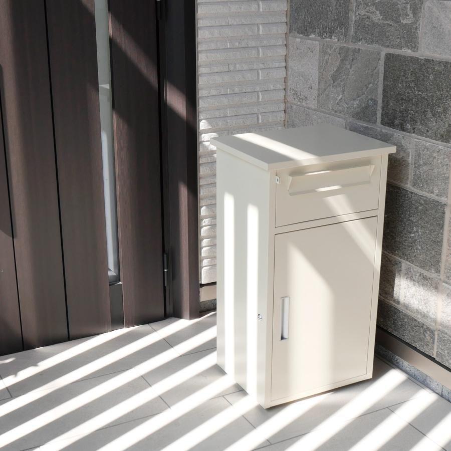 宅配ボックス 戸建 ポスト一体型 大容量 置き型 ネコラク グレージュ 2267 byondscape.com