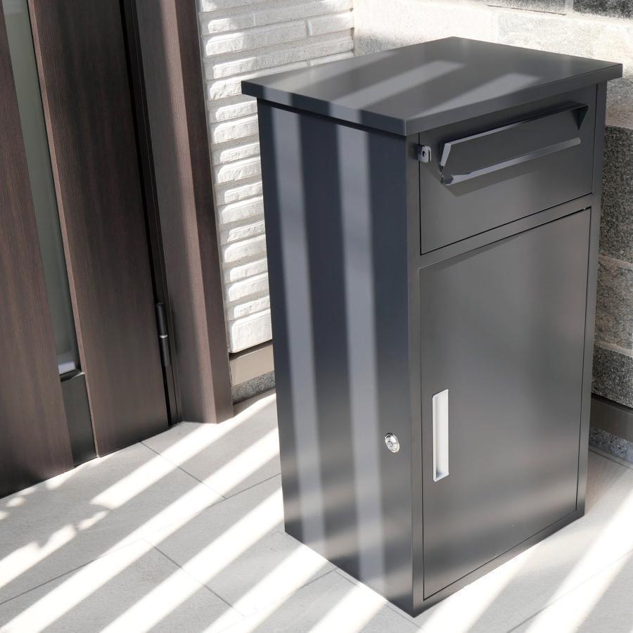 宅配ボックス 戸建 ポスト一体型 大容量 置き型 ネコラク グレージュ 2267 byondscape.com