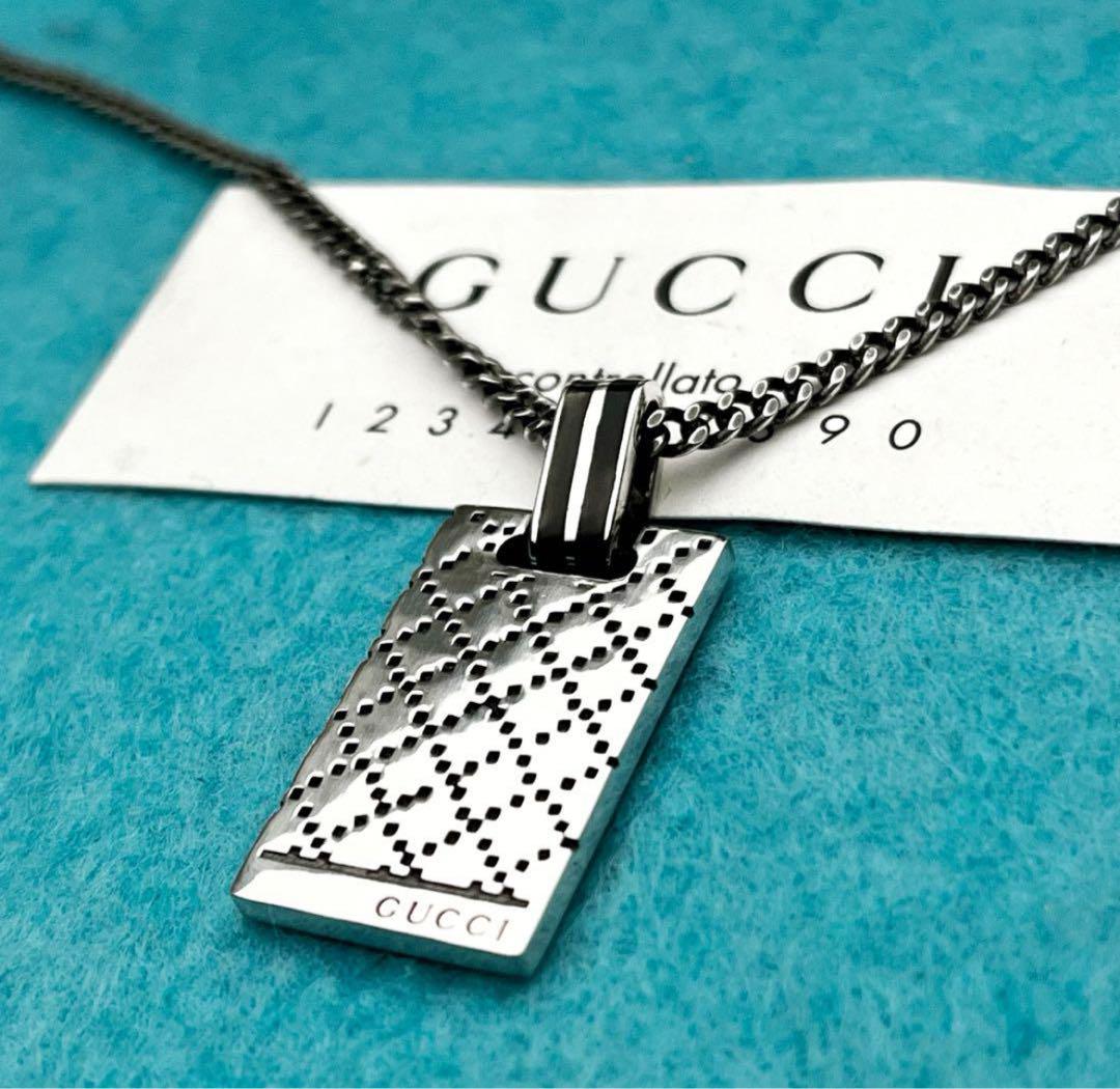 美品 GUCCI ディアマンテプレートネックレス 美品 GUCCI ディアマンテプレートネックレス