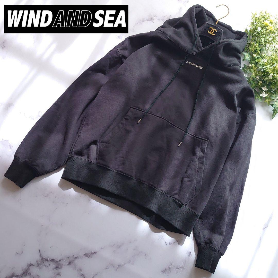 近年 ウィンダンシー ロゴパーカー フード ブラック オーバーサイズ MM WIND AND SEA