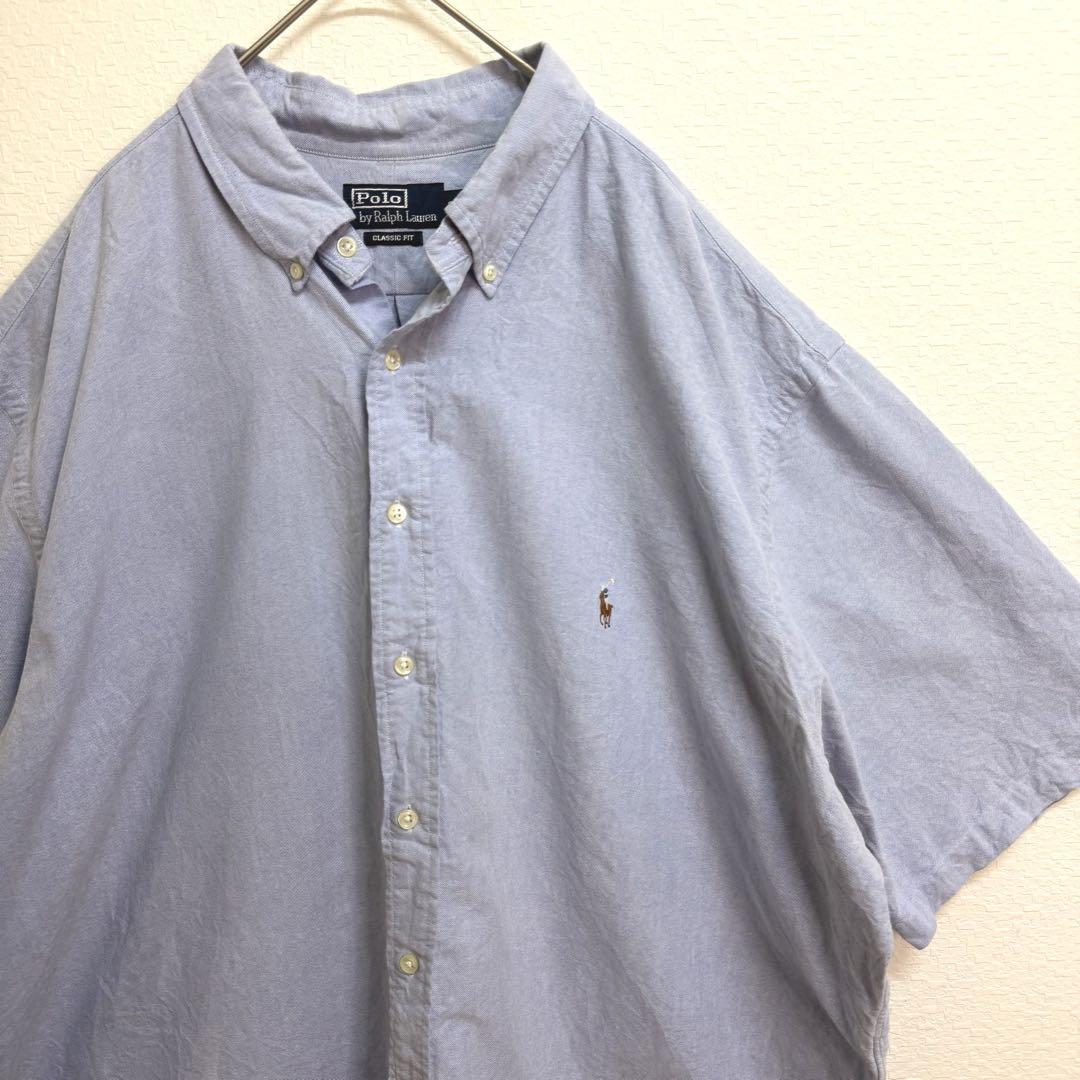 ★POLO RALPH LAUREN★ポニーロゴ 刺繍 ポロ 半袖 シャツ RALPH ポロラルフローレン ポニーロゴ刺繍半袖ボタンダウン