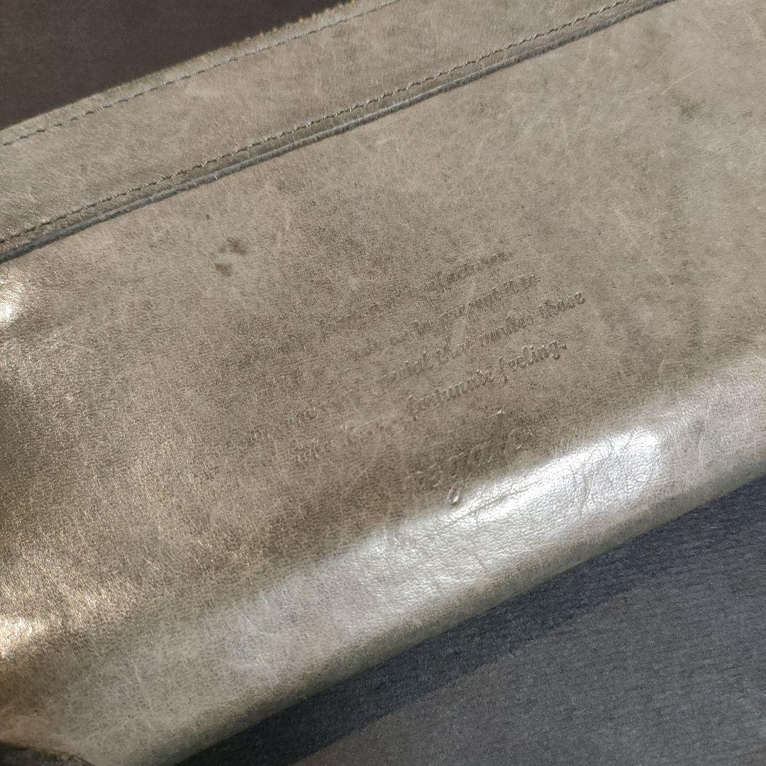 レガロ regalo グレー 本革 長財布 スタッズ付き