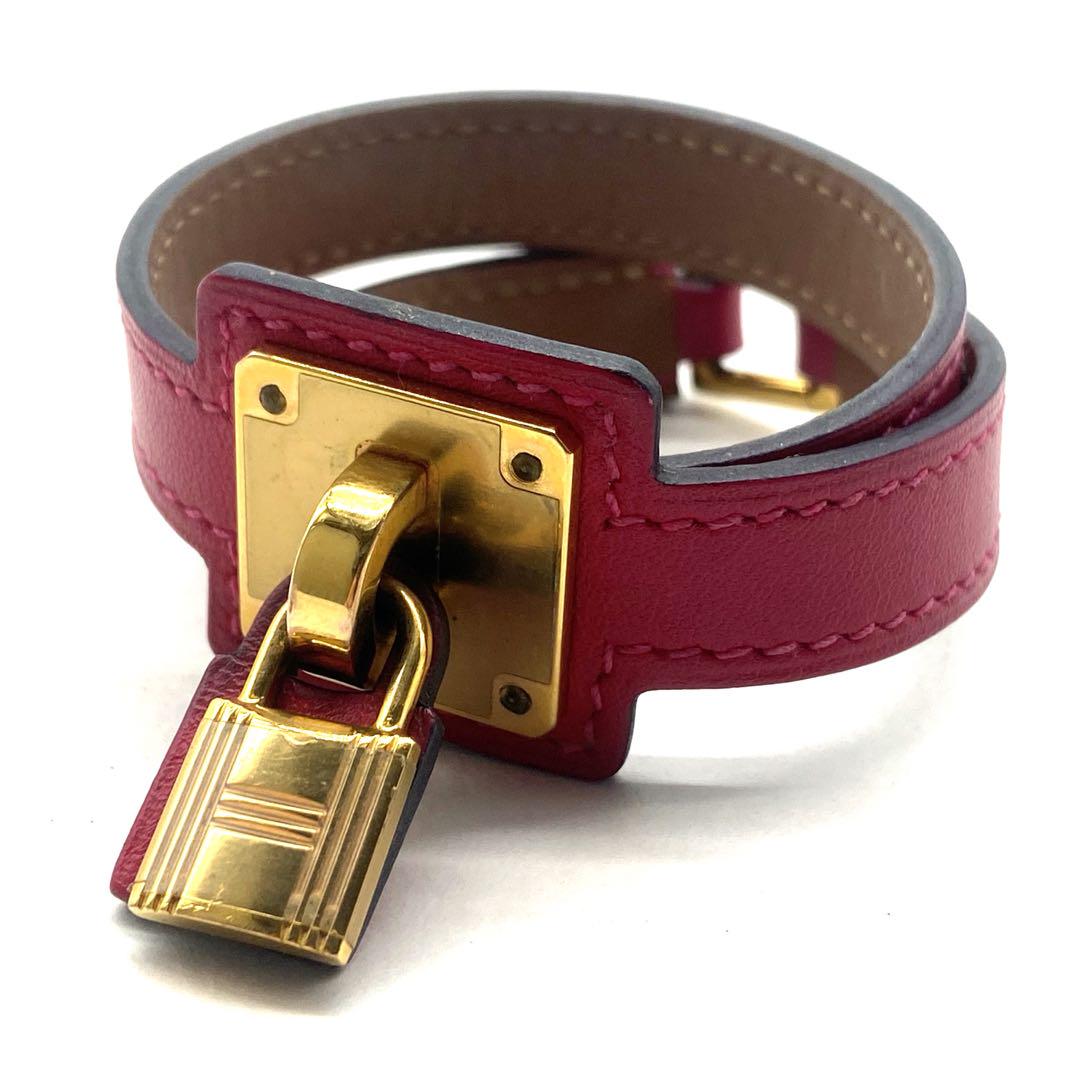 極美品✨HERMES ブレスレット　オーケリー　ドゥブルトゥール ローズ