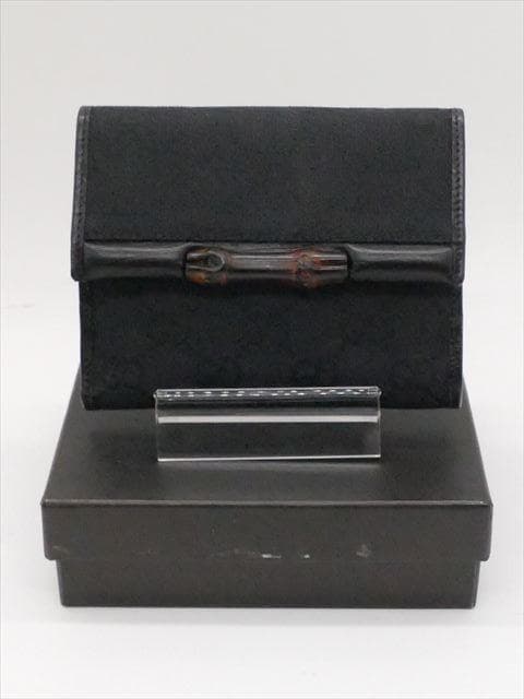 2085 グッチ GG柄 キャンバス バンブー 折財布GUCCI