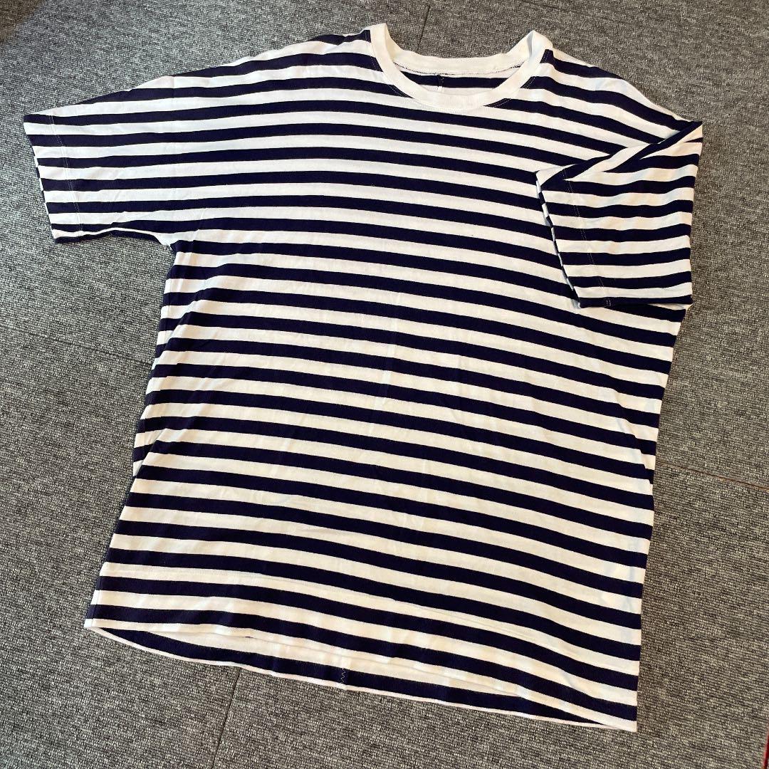内祝い】 ボーダー ビックシルエットTシャツ ブルーナボイン メンズMサイズ Tシャツ/カットソー(半袖/袖 内祝い】 ボーダー ビックシルエットTシャツ ブルーナボイン メンズMサイズ Tシャツ/カットソー(半袖/袖