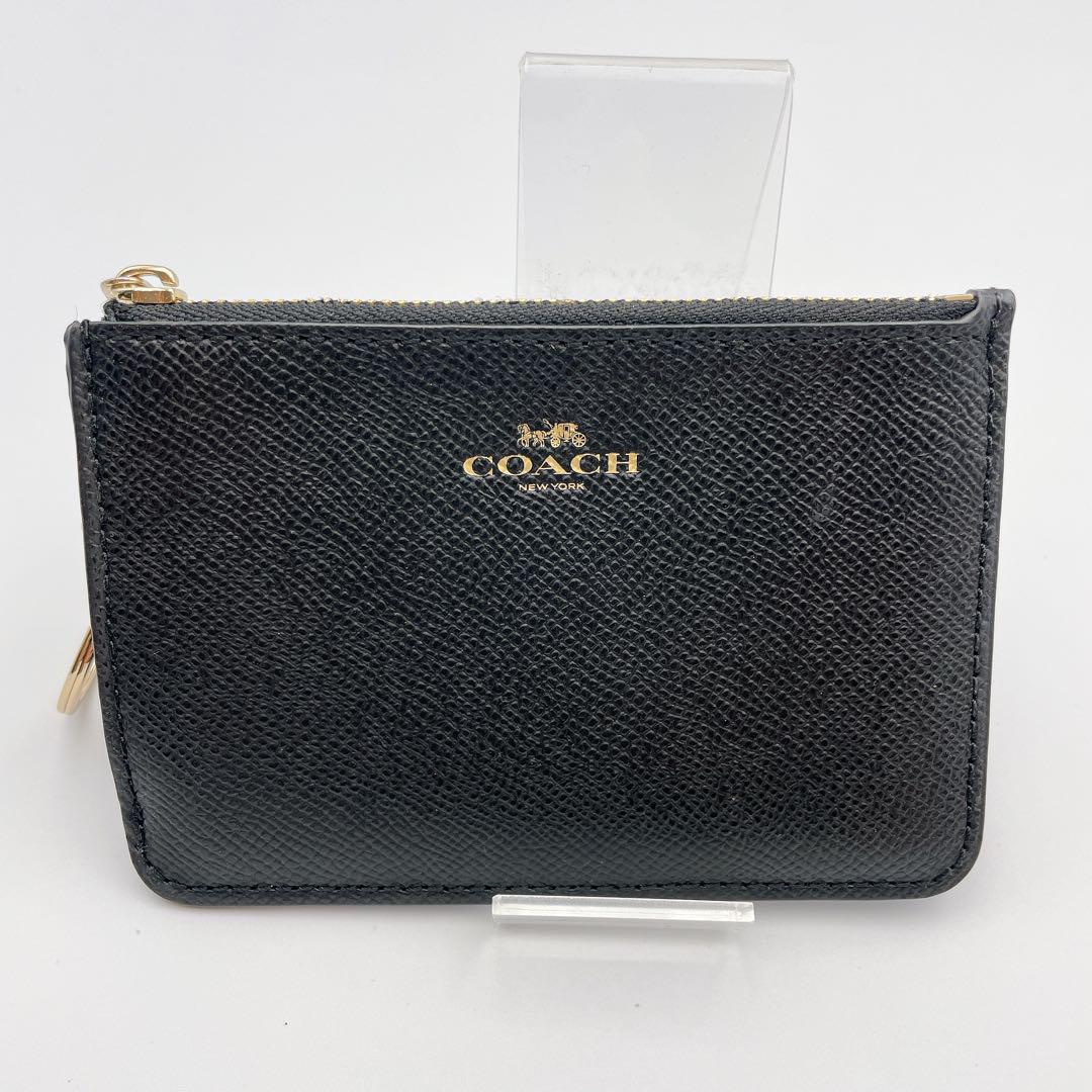 新品☆COACH コーチ　コインケース　ブラック レザー コインケース COACH コーチ コインケース 小銭入れ カードケース 名刺入れ