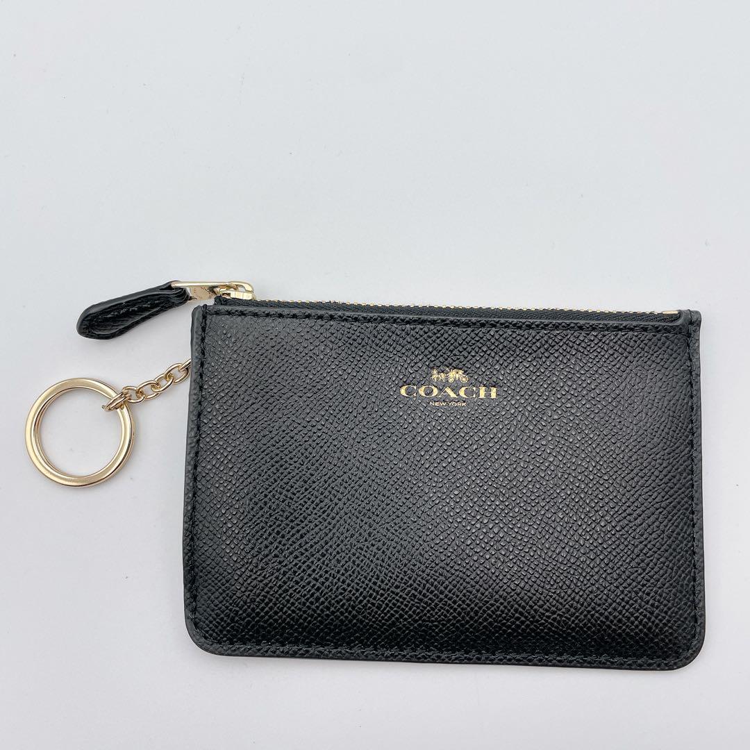 COACH コーチ がま口 コインケース 小銭入れ 黒 ブラック レザー ラメ COACH コーチ コインケース 小銭入れ カードケース 名刺入れ