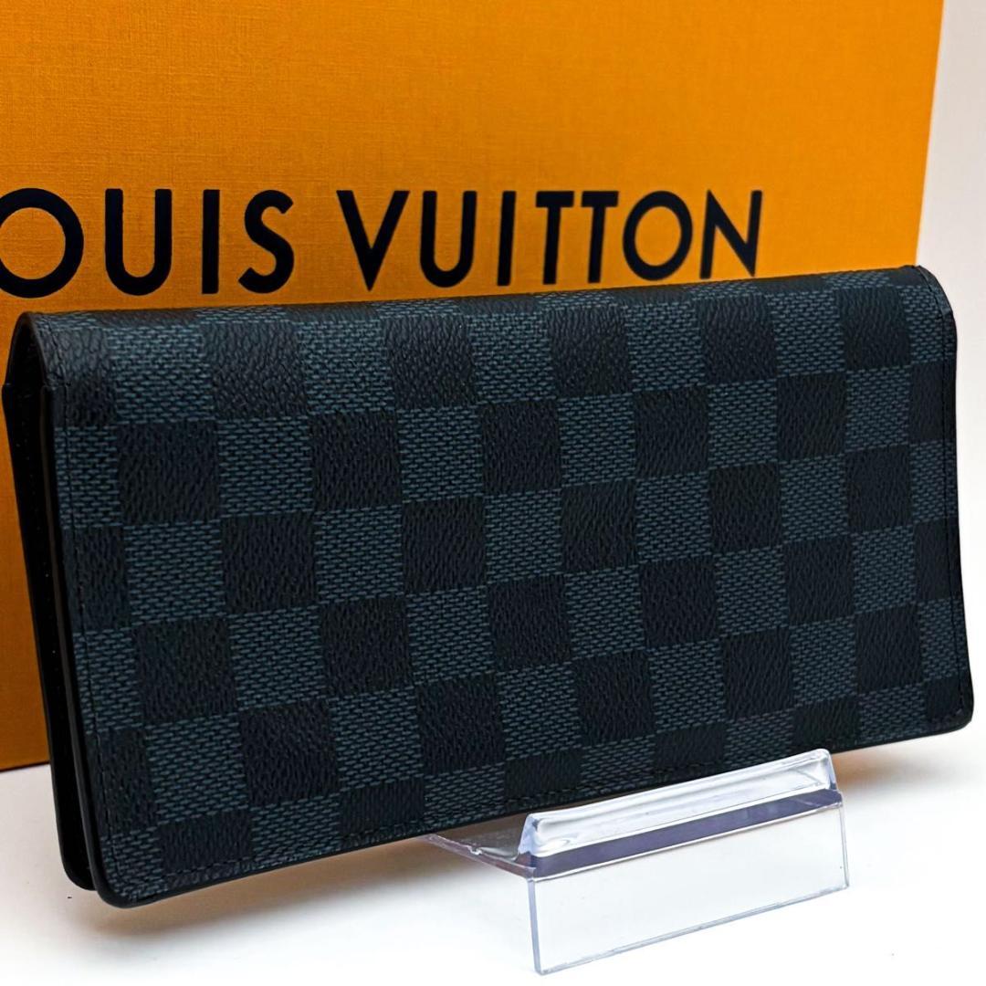 【極美品】ルイヴィトン ポルトフォイユ ブラザ ダミエ コバルト 二つ折り財布