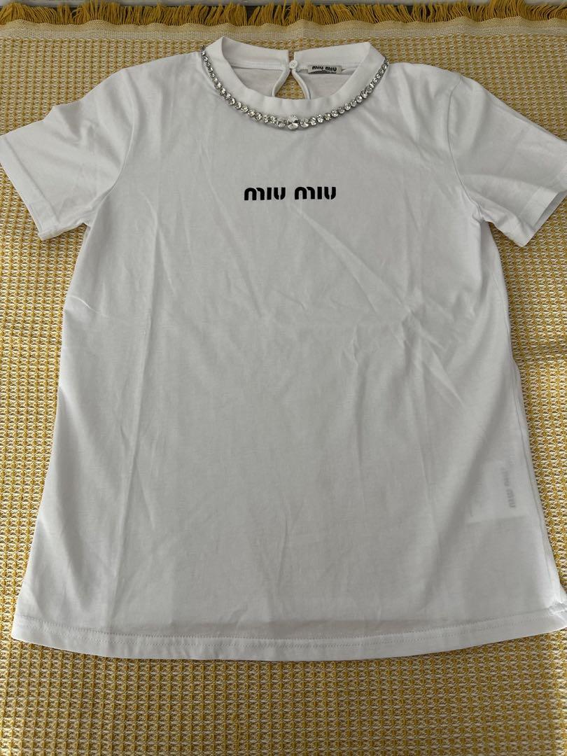 Miu Miu】ミュウミュウ ロゴ 半袖Tシャツ ホワイト