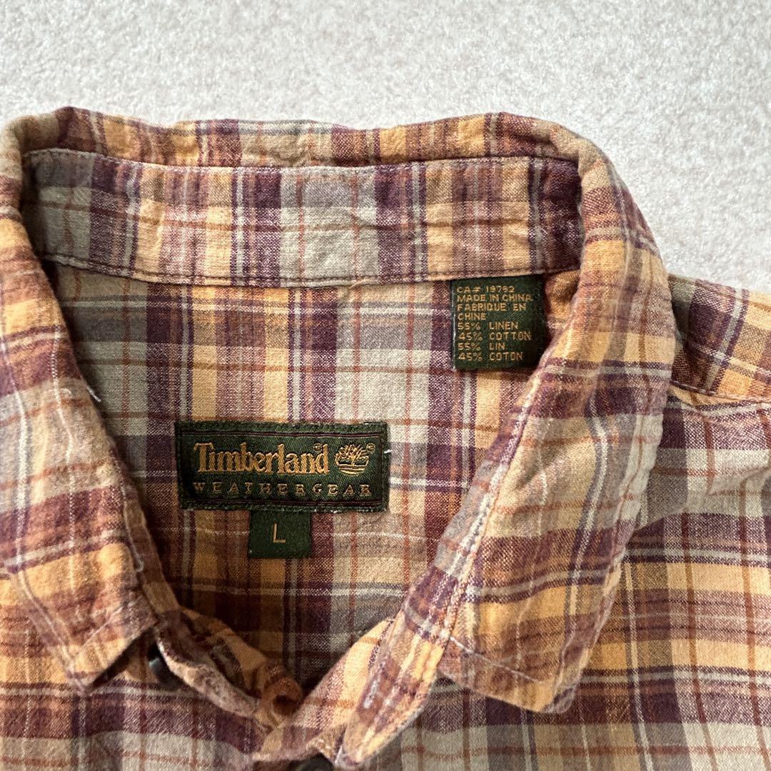 90s Timberland 半袖シャツ チェック cityboy 古着 - メルカリ