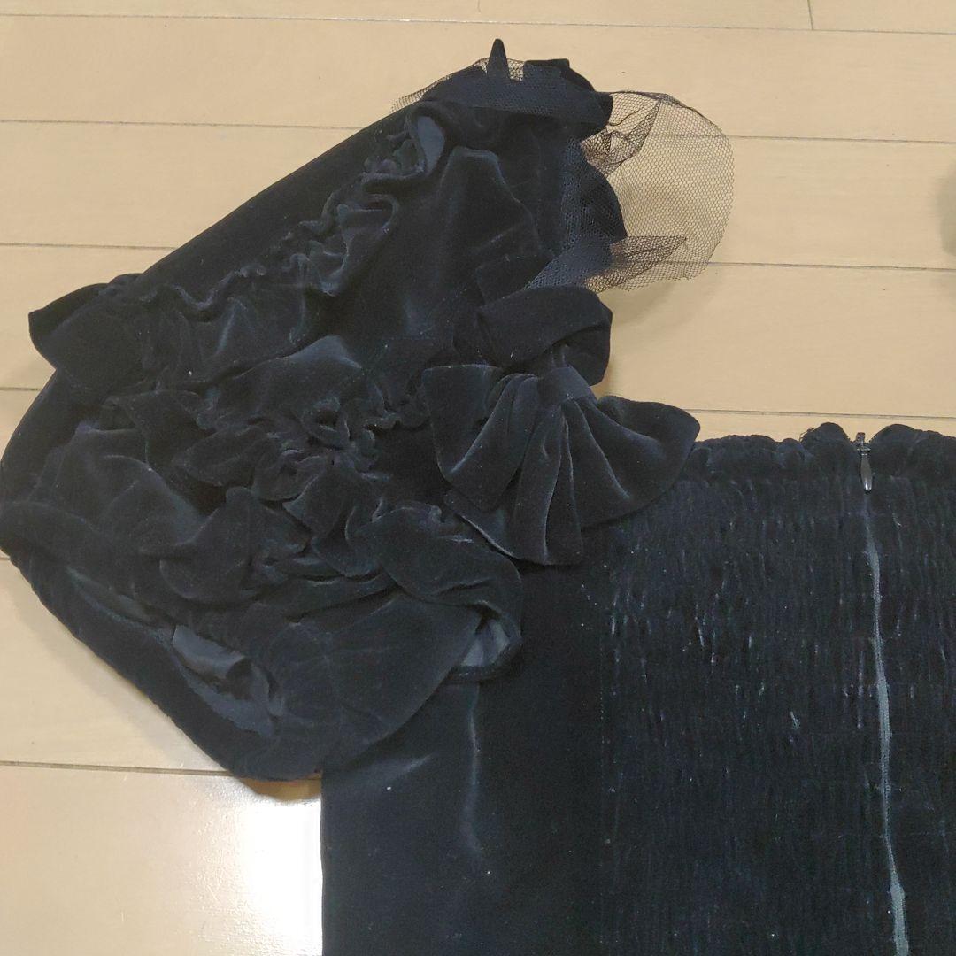 ♡新品未使用ロリータワンピース 黒ドレスリボンフリル