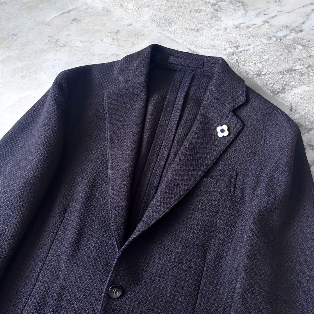 未使用級 LARDINI テーラードジャケット 紺ブレ アンコン イタリア製46