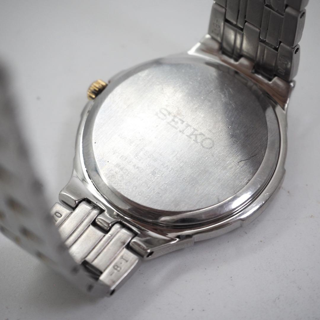 702 SEIKO ソーラー　時計 メンズ　シルバー ゴールド　シンプル　コンビ