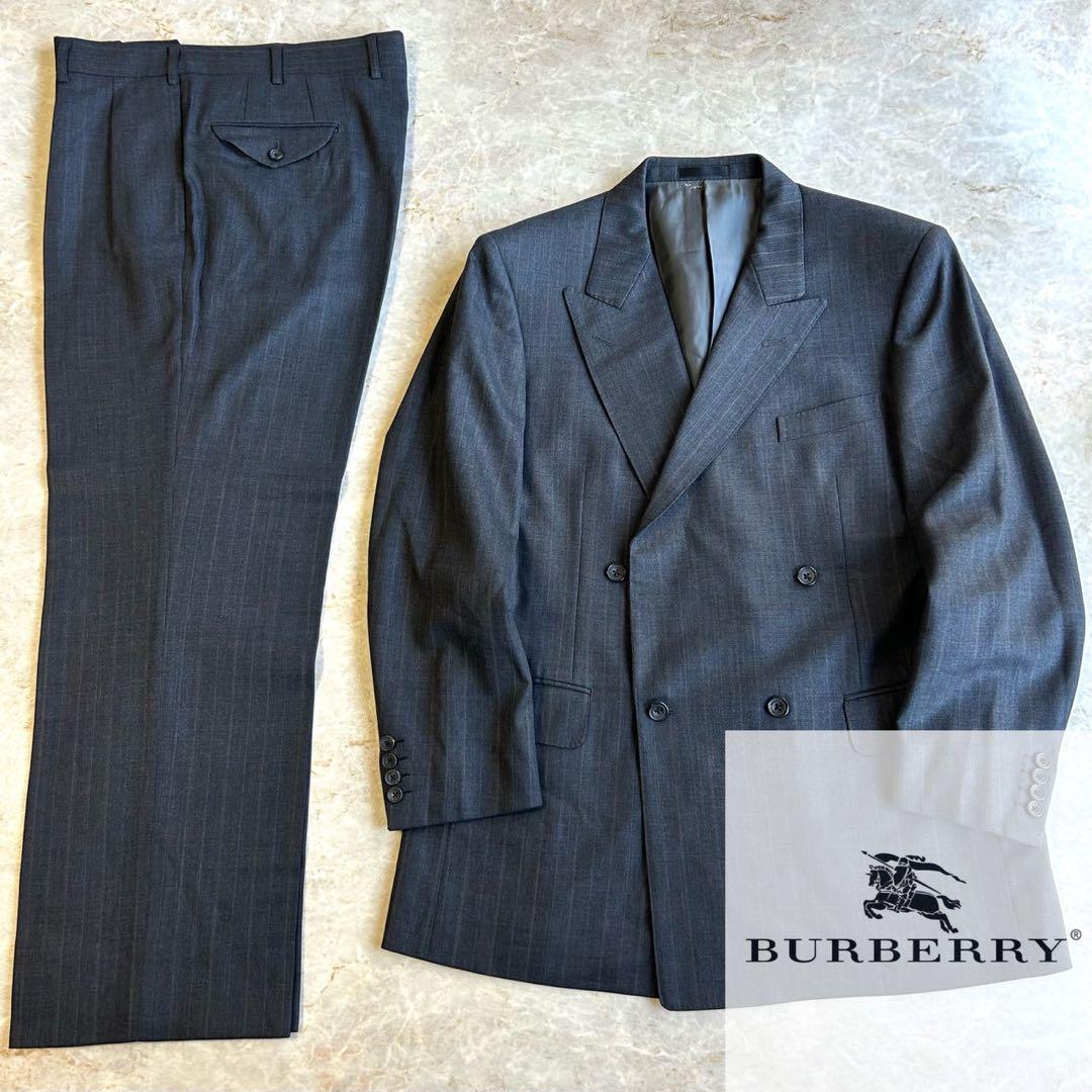 高級 80\'s BURBERRY バーバリー ダブル カラーセットアップ スーツ