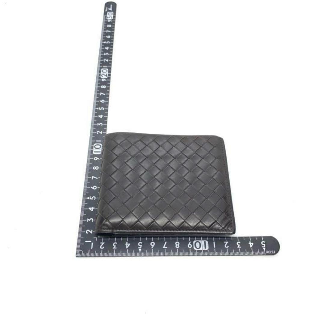 BOTTEGA VENETA イントレチャート 二つ折り財布(札入れ、ブラウン)