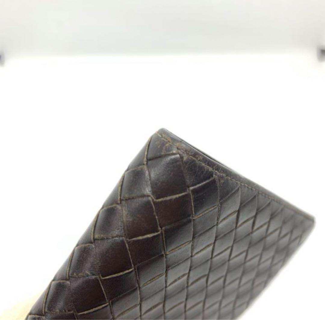 BOTTEGA VENETA イントレチャート 二つ折り財布(札入れ、ブラウン)