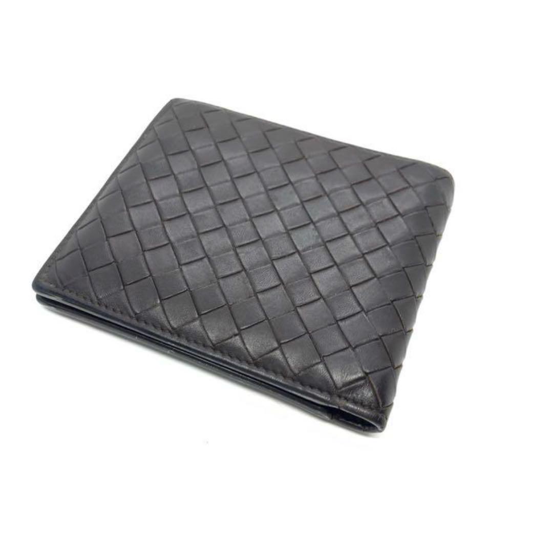 BOTTEGA VENETA イントレチャート 二つ折り財布(札入れ、ブラウン)