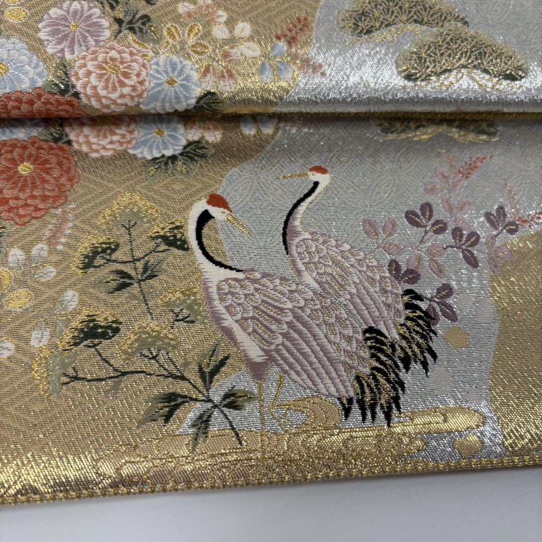 贅沢品 鳳凰 鶴 花 唐織 有職文様 正絹 袋帯 六通 着物・浴衣 AO-4026 着物・浴衣