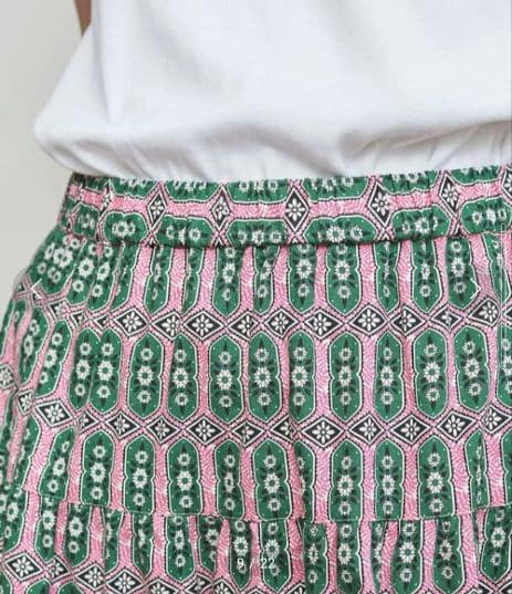 Dot & Stripes アフリカンプリント ティアードスカート