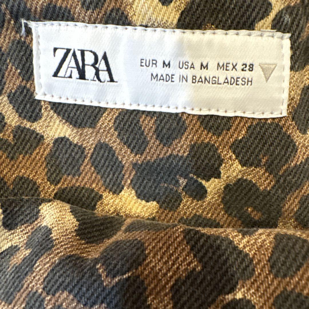 ZARA ヒョウ柄 ノースリーブ ミニワンピース M - メルカリ