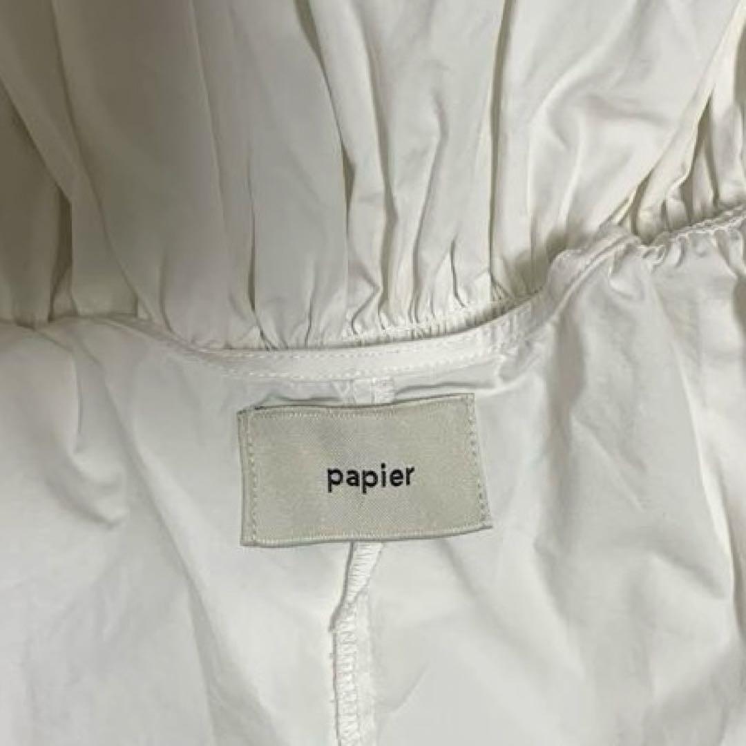 papier ホワイト パフスリーブ トップス Louise blouse - メルカリ