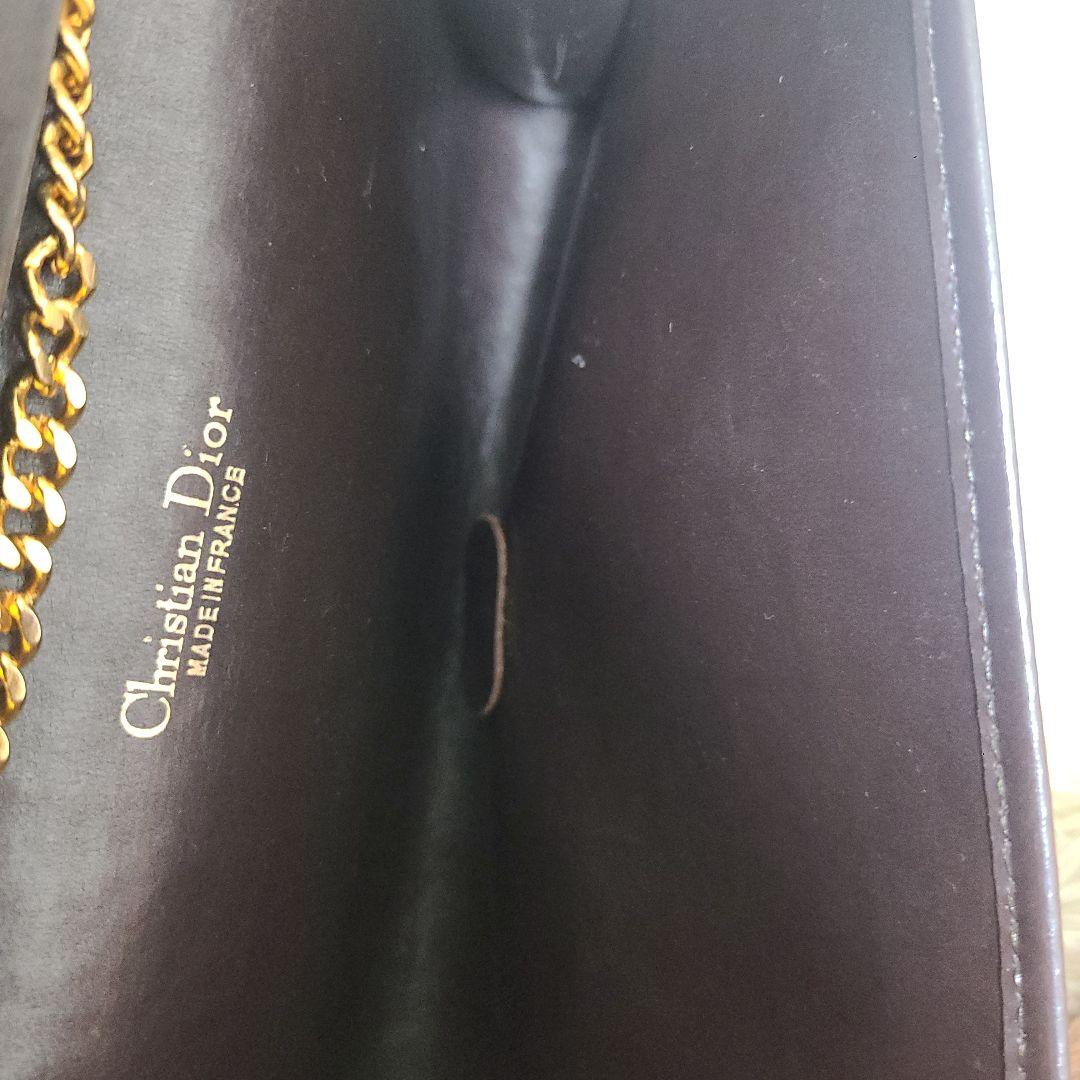 極美品 正規品 Dior ショルダーバッグ チェーン トロッター ゴールド Christian Dior トロッター チェーンショルダーバッグ ブラック