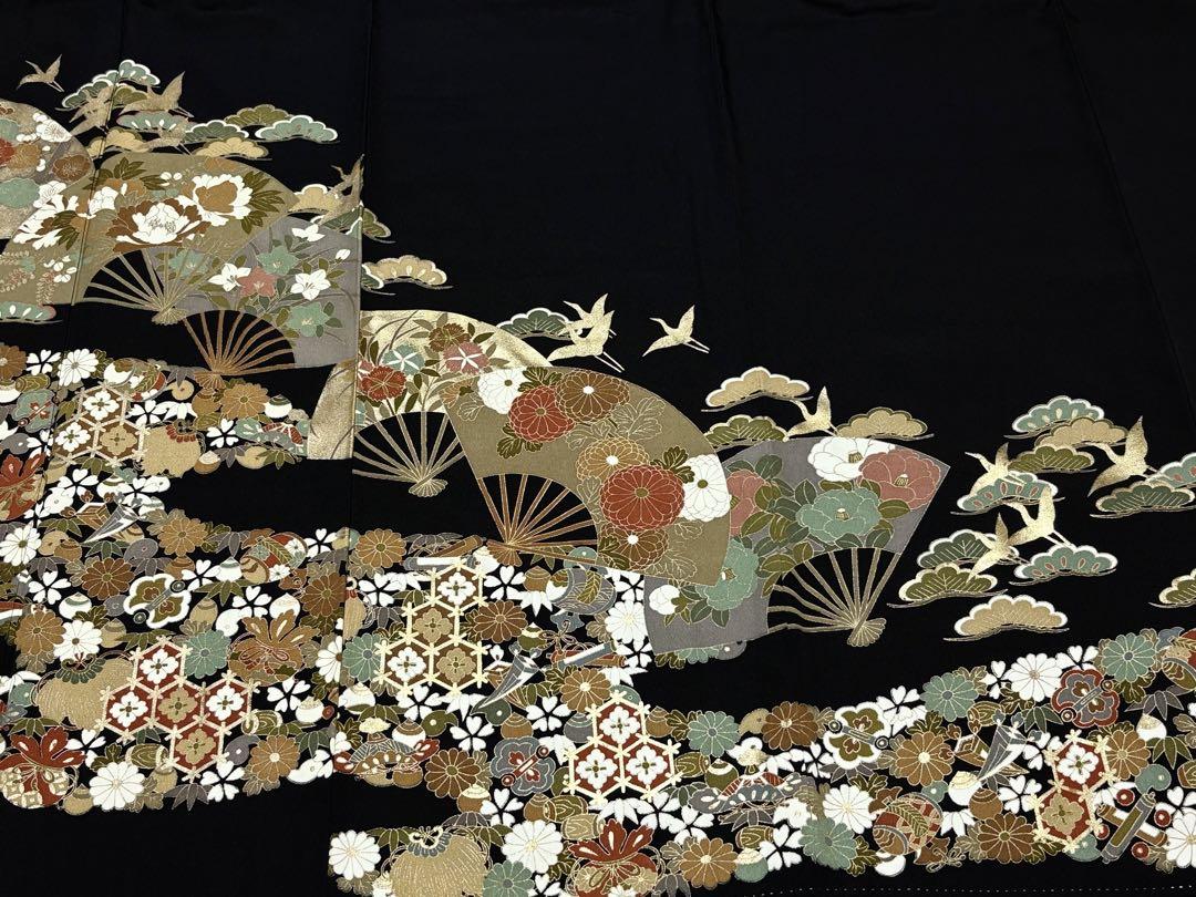 和服　正絹　リメイク素材.材料　留袖(刺繍.金駒刺繍.金彩加工)まとめて6点