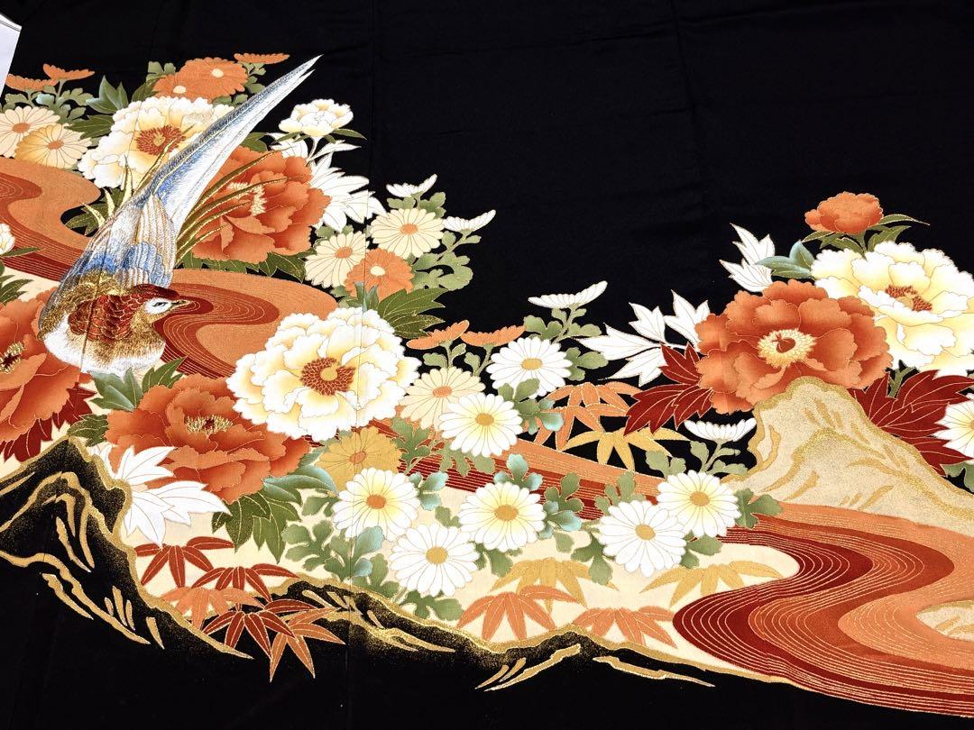 和服　正絹　リメイク素材.材料　留袖(刺繍.金駒刺繍.金彩加工)まとめて6点
