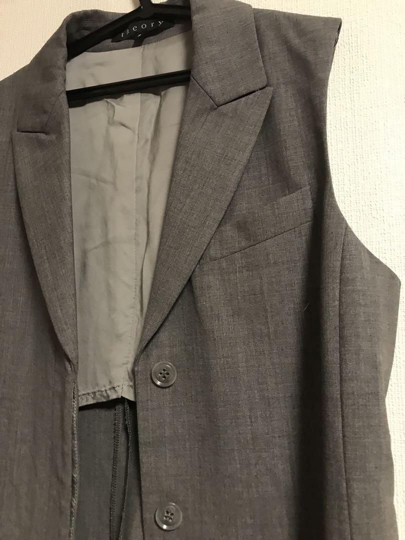 即納-96時間限定 美品 Theory 22SS Express Salind ロングジレ Mサイズ