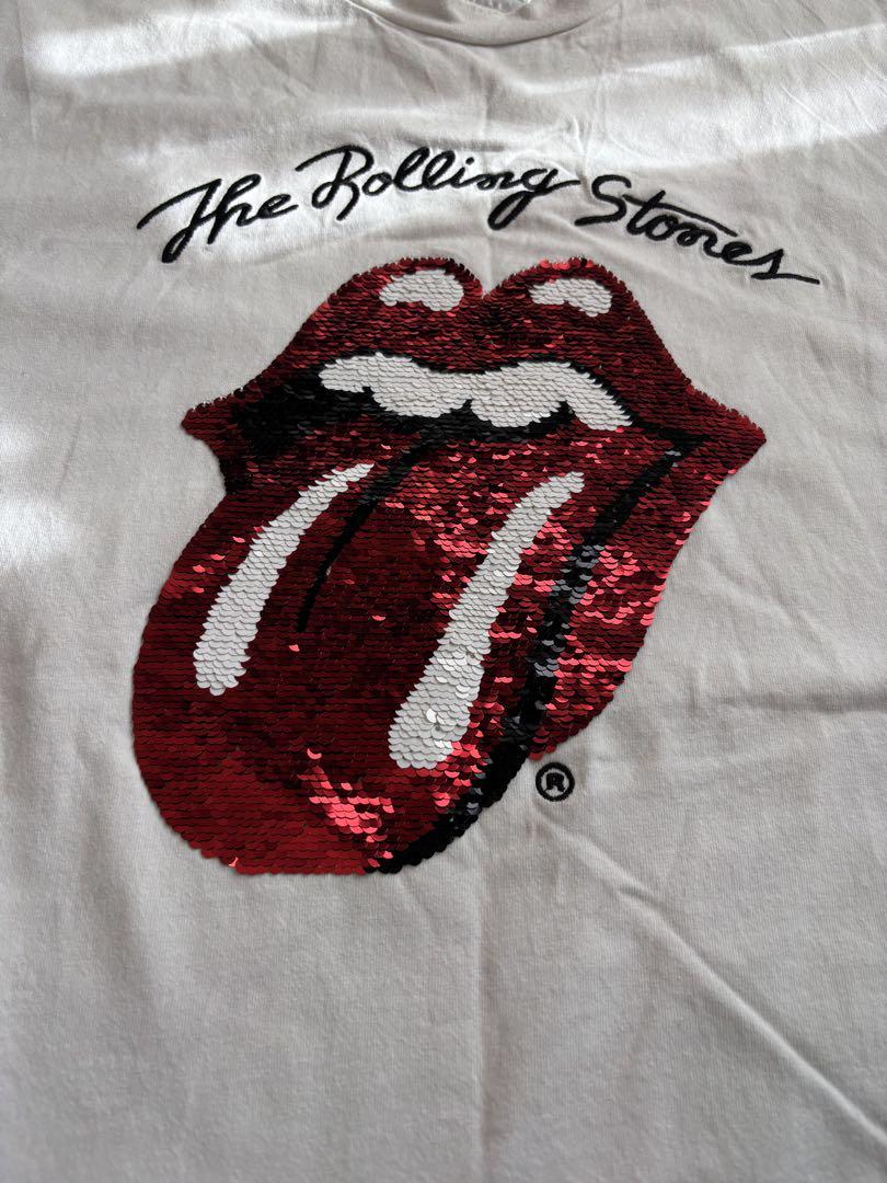 半袖　Rolling Stones ロゴ Tシャツ LL スパンコール