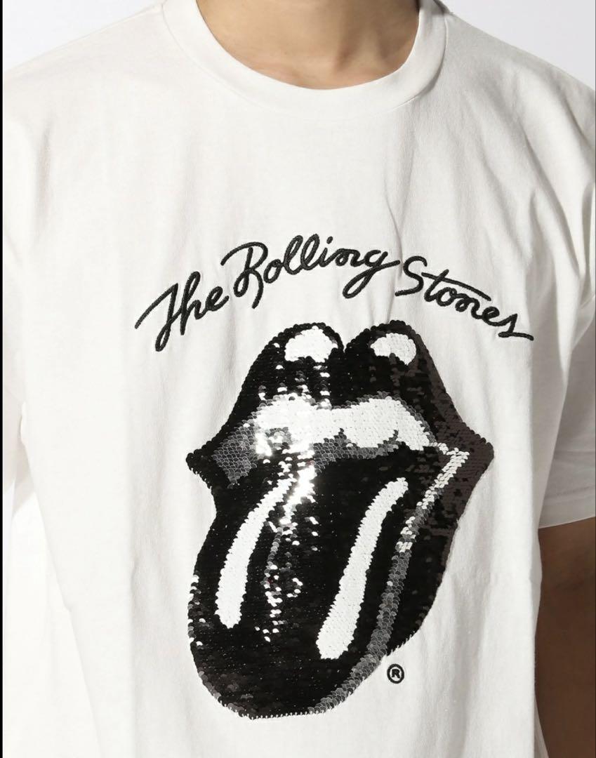 半袖　Rolling Stones ロゴ Tシャツ LL スパンコール