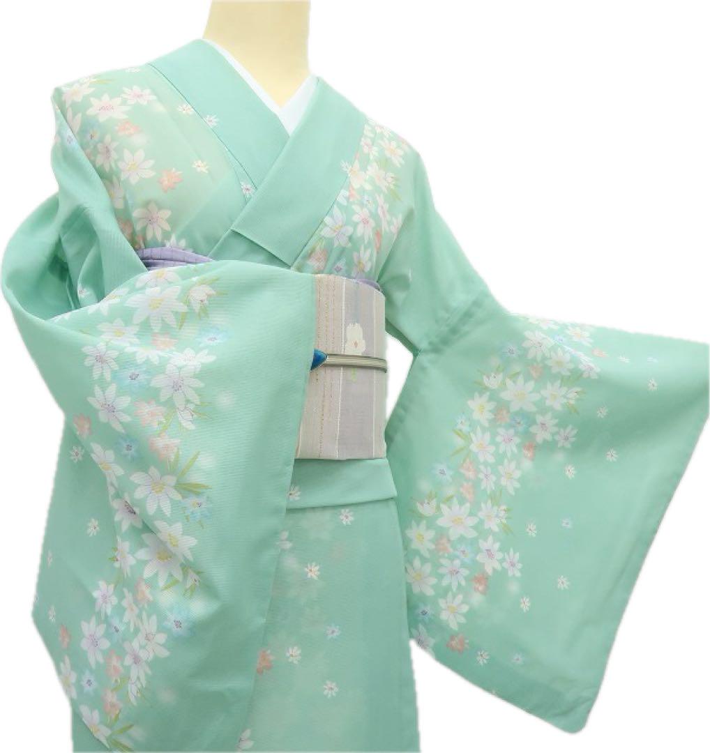100％本物保証！ 花柄 トールサイズ 洗える夏着物 絽 メルカリ - A3034 着物 小紋 着物・浴衣