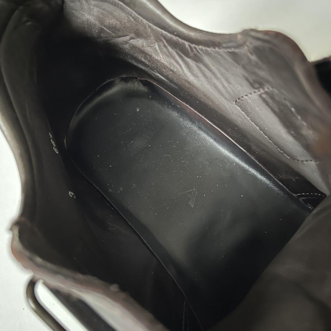 靴 99aw prada square toe leather shoes