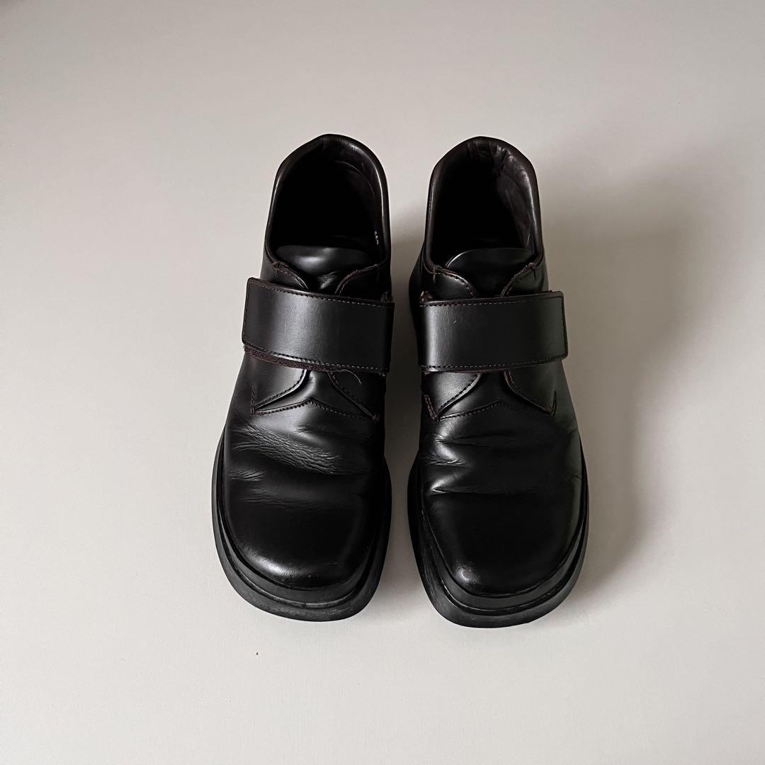 靴 99aw prada square toe leather shoes