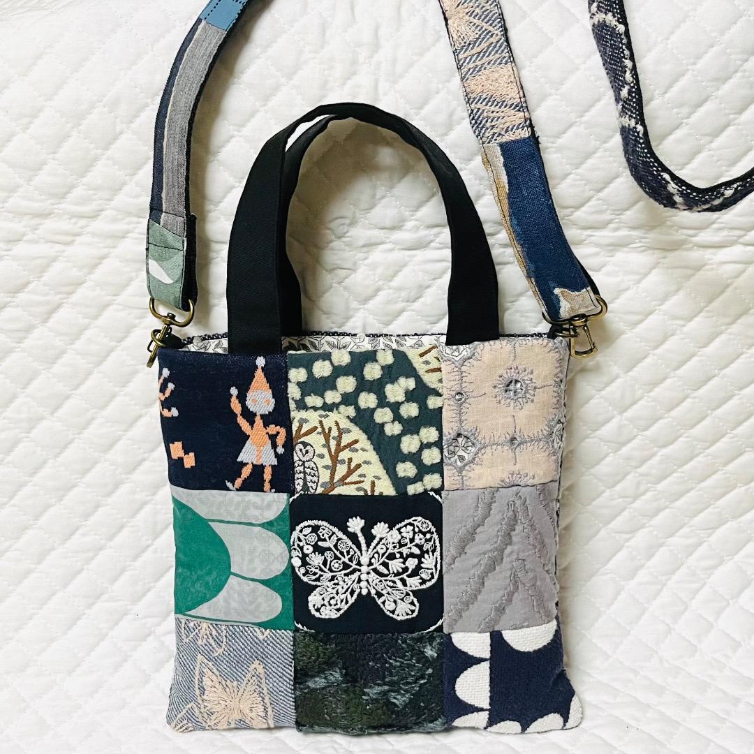 ミナペルホネン パッチワーク ミニバッグ ハンドメイド☆12-3