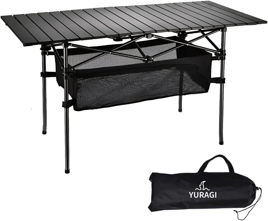 アウトドア テーブル 簡単組立て 95×55×50cm 収納袋付き キャンプ
