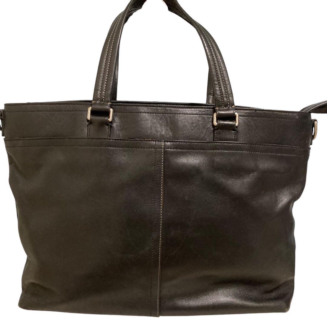 COACH メンズ ビジネスバック オールレザー ブラック 70637