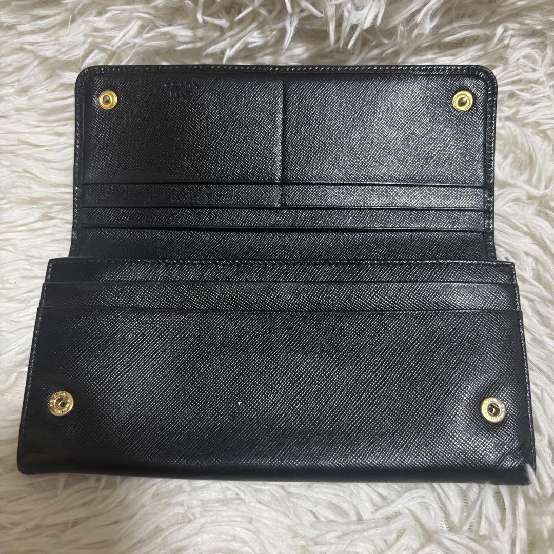プラダ PRADA サフィアーノ リボンモチーフ ブラック　長財布