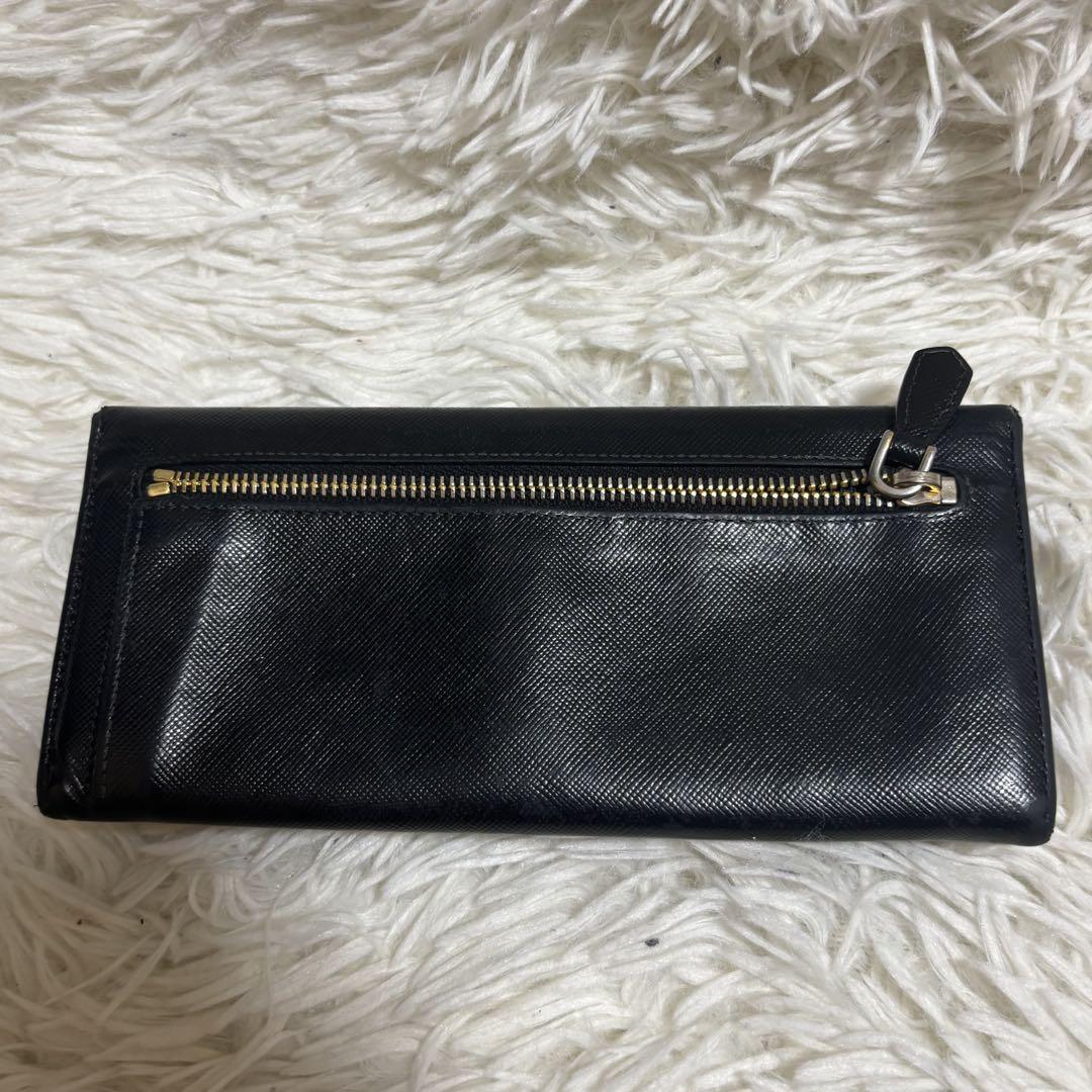 プラダ PRADA サフィアーノ リボンモチーフ ブラック　長財布