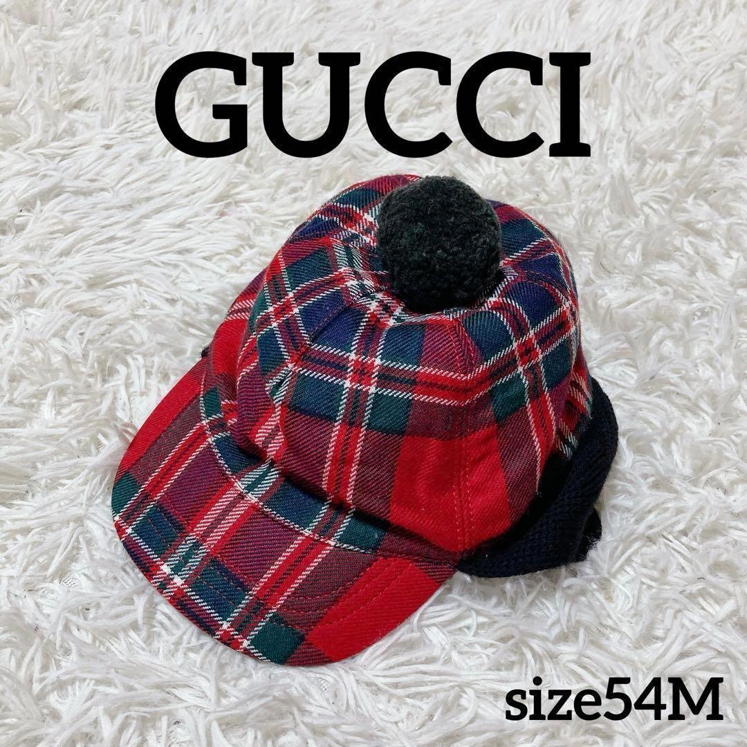 GUCCI 帽子 キッズ GUCCI グッチ チルドレン 赤 キッズ チェック 帽子 黒 キャップ