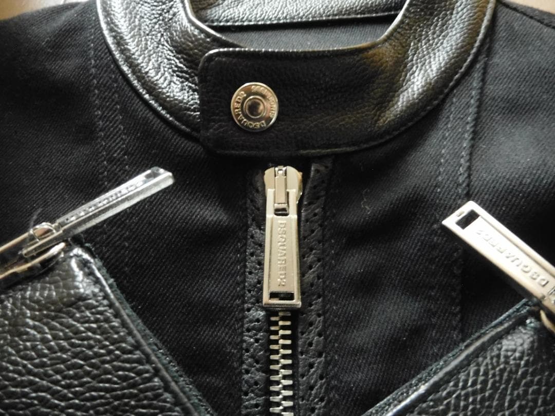 DSQUARED2 ディースクエアードメンズバイカーダブルジッパージャケット DSQUARED2 ディースクエアードメンズバイカーダブルジッパージャケット