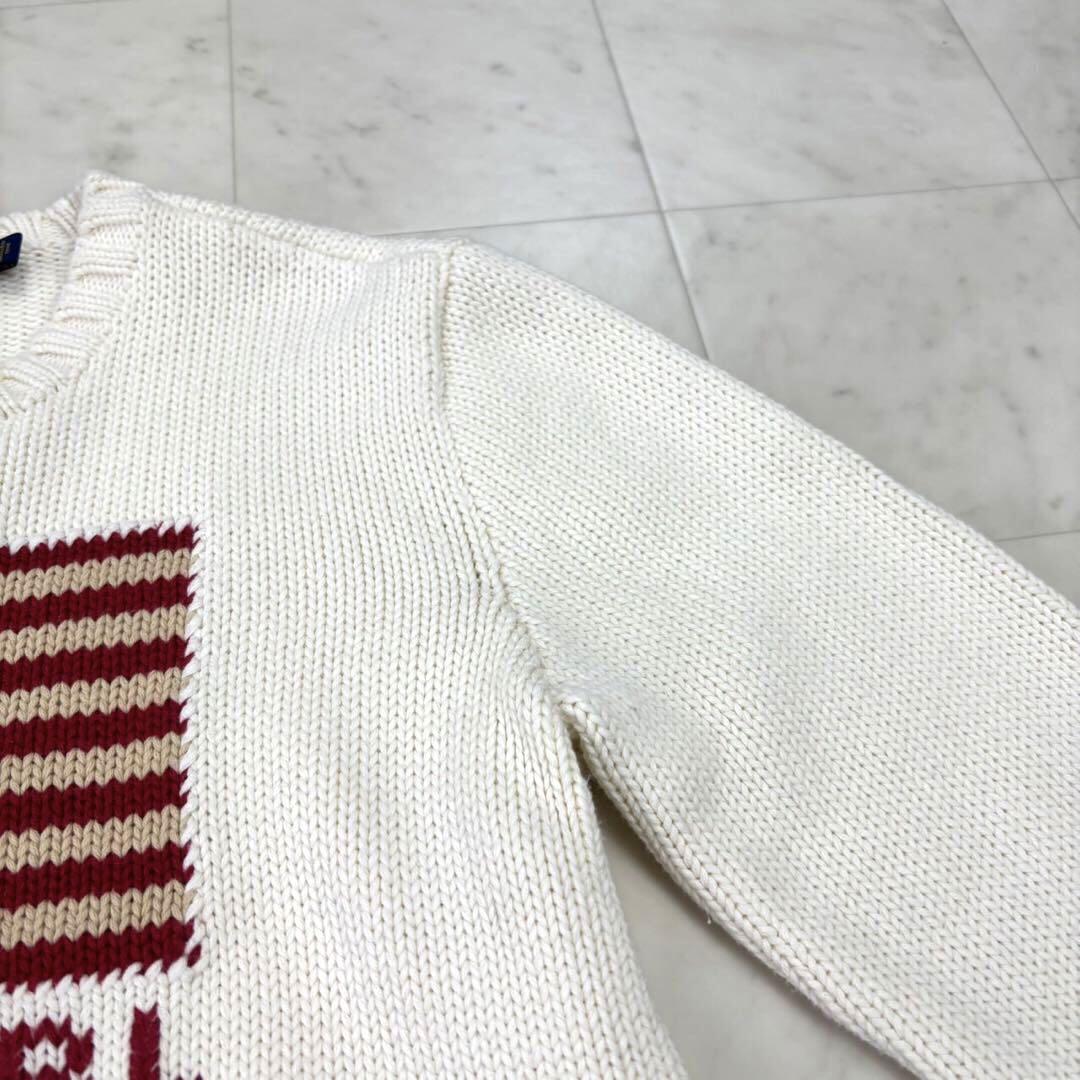 エスプレッソさま専用　美品✨ポロラルフローレン　ニット　コットン　星条旗　USA POLO RALPH LAUREN☆ポロラルフローレン 星条旗 コットンニット