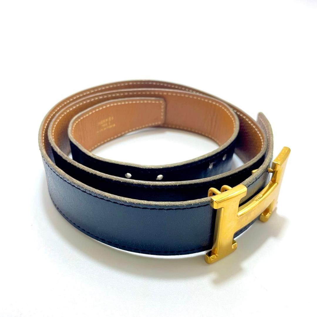 HERMES エルメス コンスタンス Hベルト レザー ブラックゴールド金具