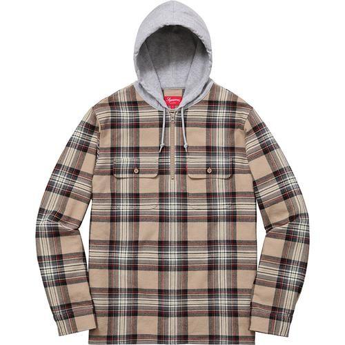 Supreme Hooded Plaid Half Zip Shirt
