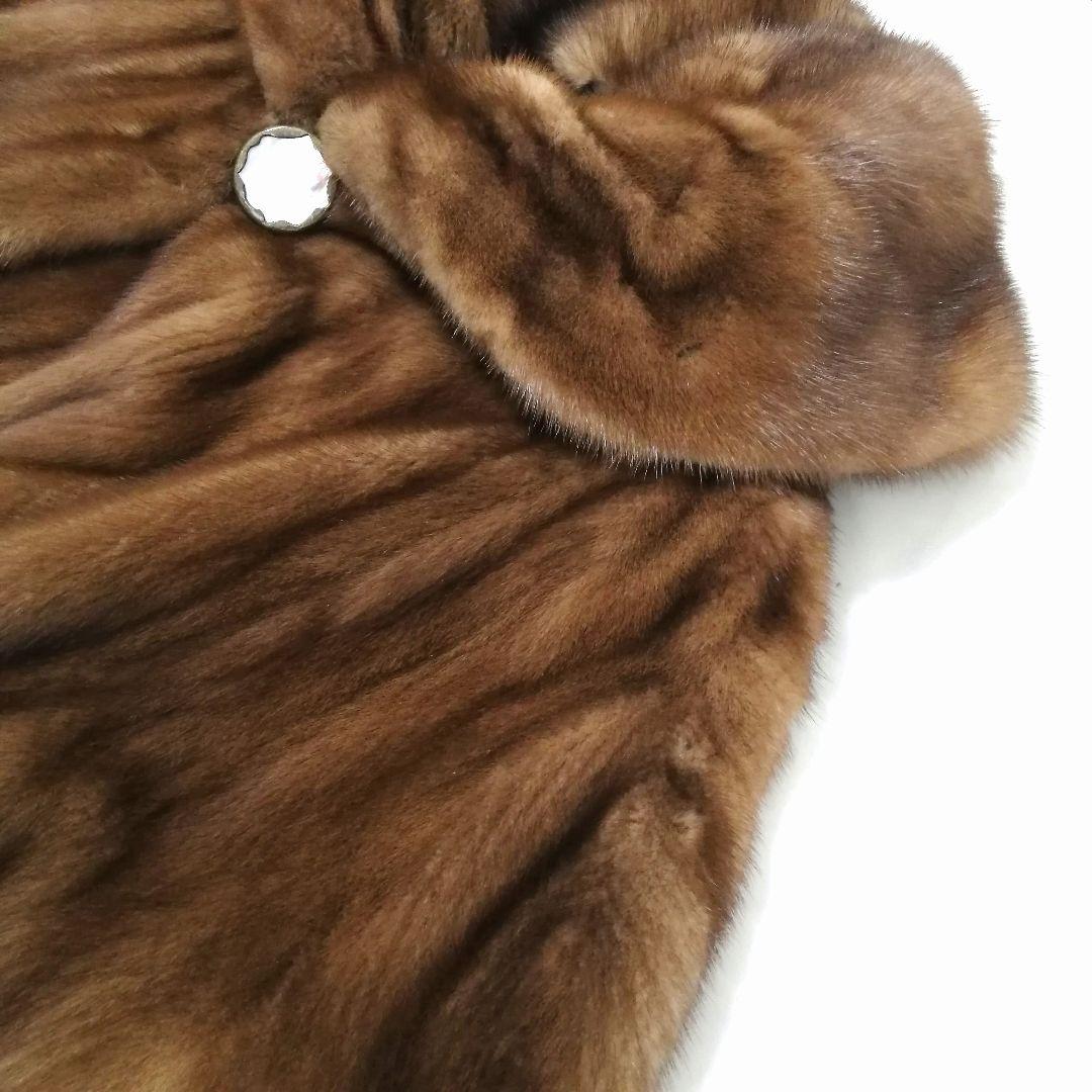 総丈130cmデミバフミンク毛皮 ロングコートボリュームAライン