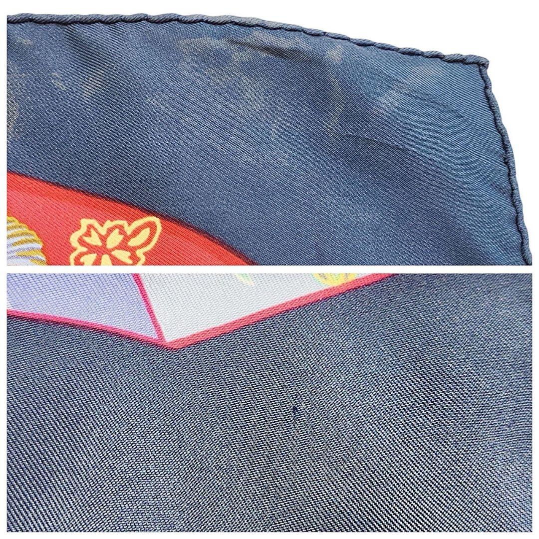 【良品】エルメス スカーフ カレ90《キモノと印籠》着物 扇子 シルク100%