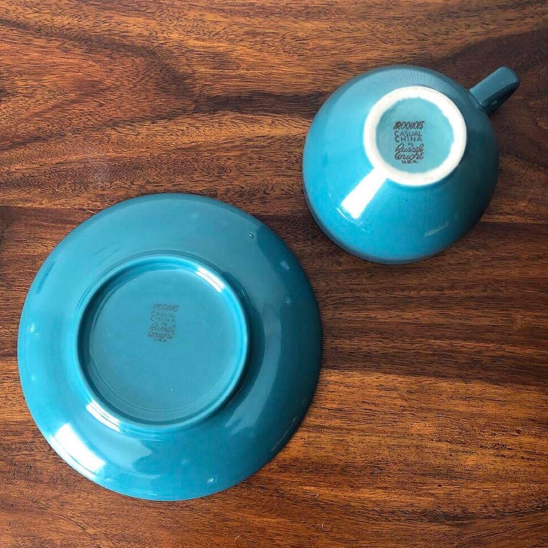 Russel Wright カップ ソーサー ターコイズやや傷や汚れあり WWW_OPDRERGINERDOGAN_COM